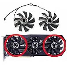 QKFTCSDW 85MM 75MM ny 4Pin IGame RTX2070 Super RTX2060 kylfläkt kompatibel med GTX 1660 Super Ultra RTX 2060 Ultra GPU-fläkt (2st)