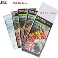 Jetland cd-r glansiga fotoklistermärken 50 ark 100 etiketter cd utskrivbara etiketter för bläckstråleskrivare - Ett paket