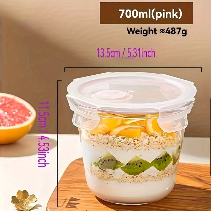 TEMU High Borosilicate Glass Lunch Box Microwave Heating Special Bowl With Lid -keeping Fruit Bento Box With Lunch Box