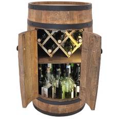 Weeco - fatbar LED med dörr och vinhållare - vinhylla. Tunna husbar vinställ 80 x 50 cm. Rustik dekoration, barskåp, vinstativ. Tunna öl, whiskybar. Flaskställ bar skåp (mörk wenge)