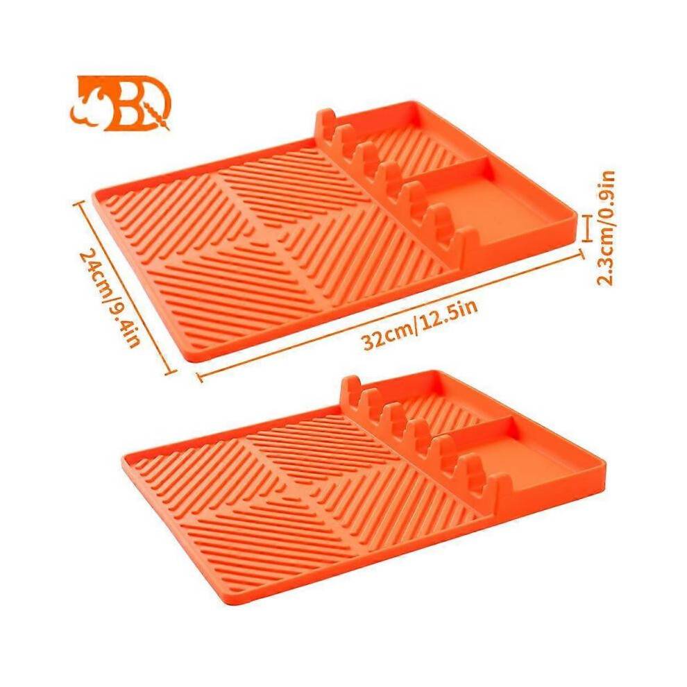 (Small Orange) Durable 16x11.5" Silicone Grill Mat for Blackstone Grill,Silicone Grill Mat