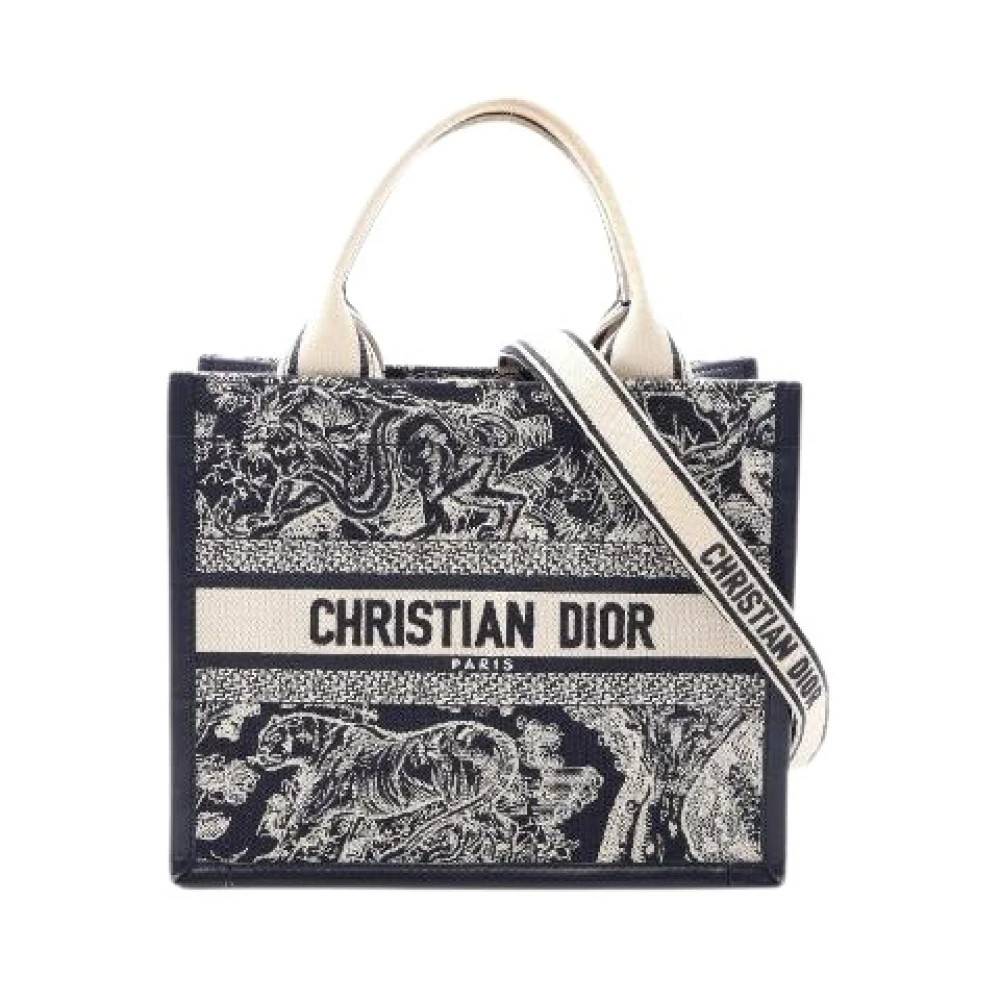 Dior Vintage - Pre-owned Book Tote Toile de Jouy Reverse Embroidery 2way Tote Bag Vintage - Dam - ONE Size - Läder