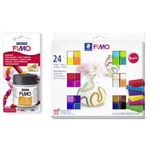 FIMO - Acces Gloss Lak 35ml & Soft Set 24x25g Basic - Klar til levering - Prismatch