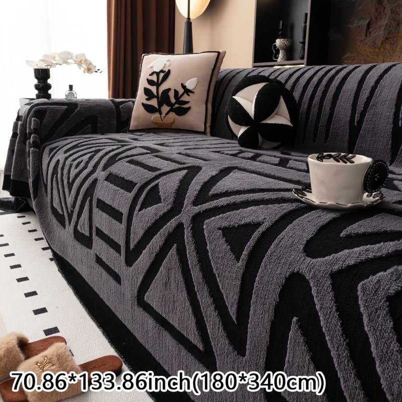 1pc Trendy And Fashionable Integrated Sofa Cover Blanket, Warm, Comfortable, Breathable, Simple And Sofa Cover - Mirror Yi
