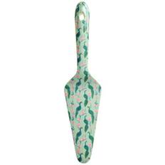 Rice Melamine Cake Server - "Peacock Power" - Green