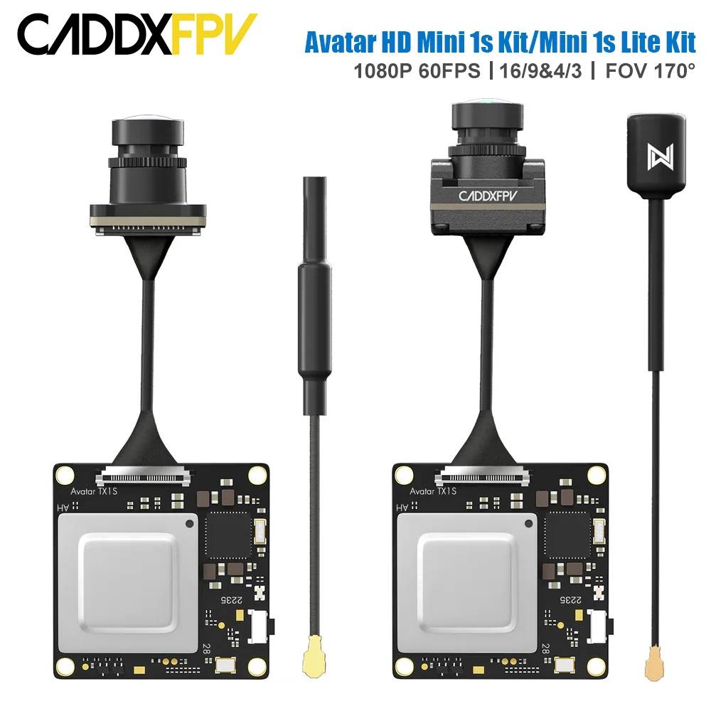 CADDX Walksnail Avatar HD Mini 1s Kit / Mini 1s Lite Kit V3 VTX 1080P 60fps Nano Camera Low Latency for FPV Racing Drone