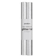 Självhäftande glitterpapper silver, 2 rullar à 25×100 cm - Silver