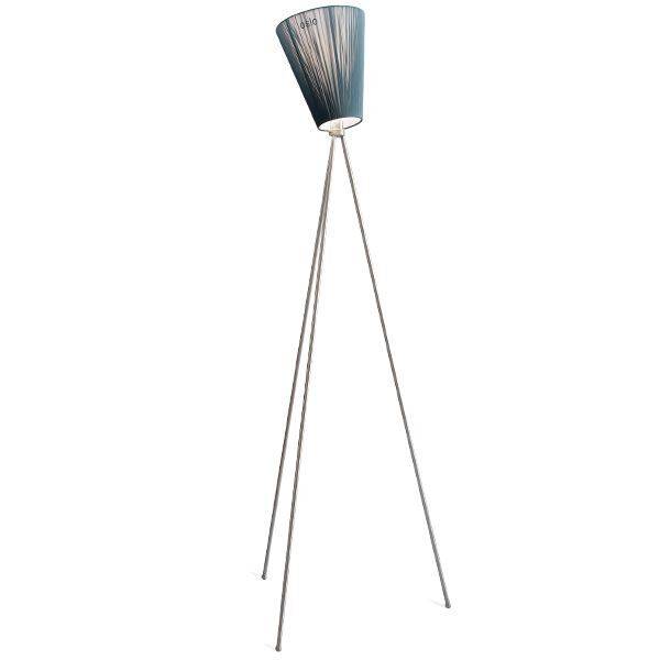 Oslo Wood Gulvlampe Metal Fod & Grøn Skærm.