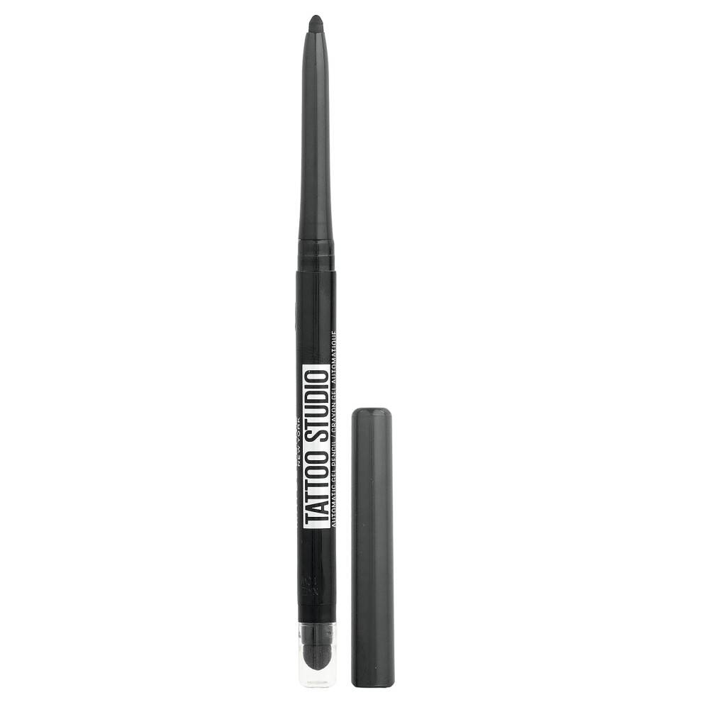 Maybelline, Tatovering Studio, Automatisk Gel Pencil Øjenlinser, 010 Sortest Sort, 0,01 oz (280 mg)