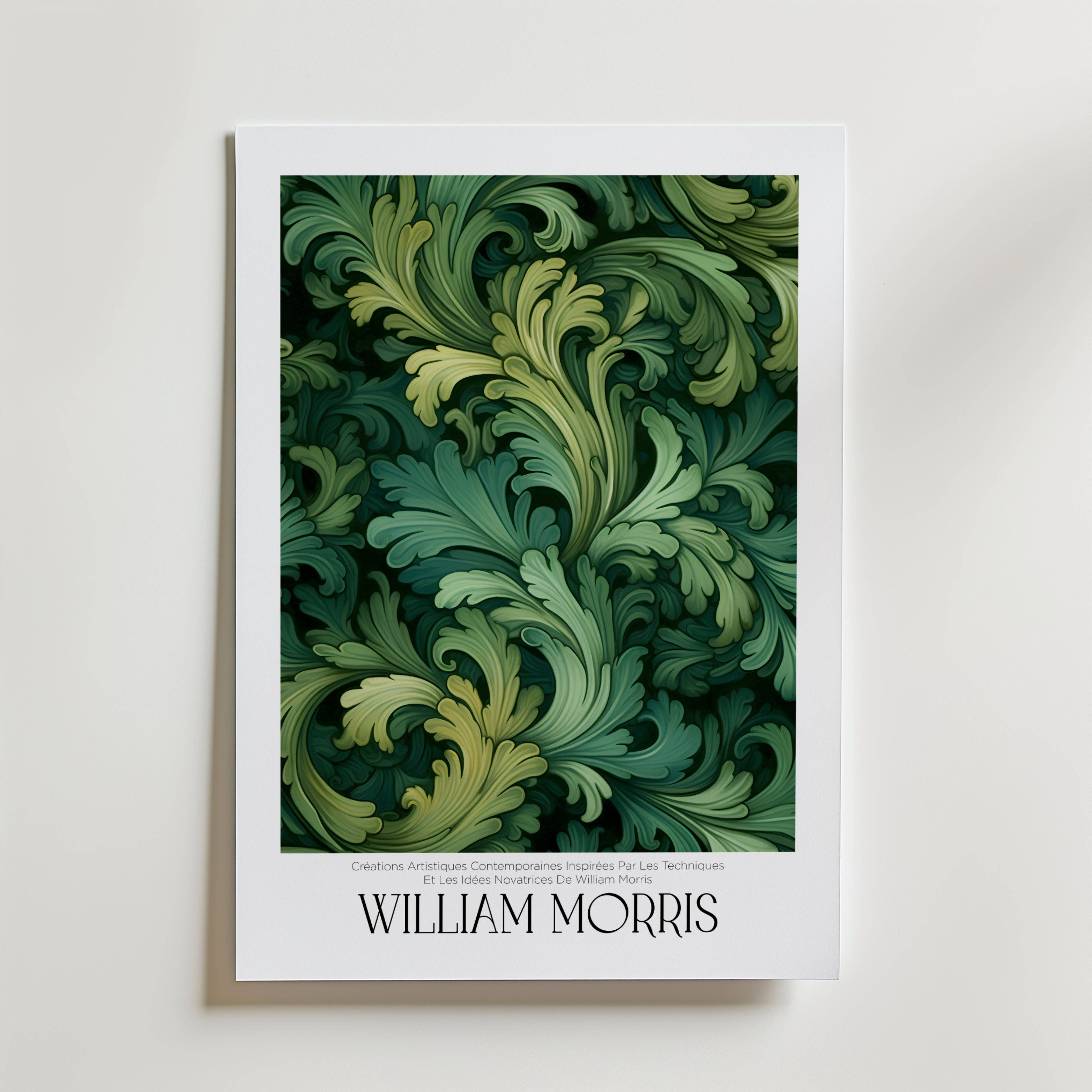 William Morris Emerald Acanthus Flow Poster - Fine Art Poster 40x50 cm