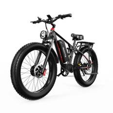 DUOTTS S26 26 Mountain Fat Tire Electric Bike, Dual 750W Motors, LG 48V 20Ah Battery, Hydraulic Brakes, 120KM Range 48V 1500W 20Ah svart/röd