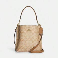 Mollie Bucket Bag 22 i signatur canvas 2WAY läder Crossbody axelväska CA582 IMNLJ - Brun