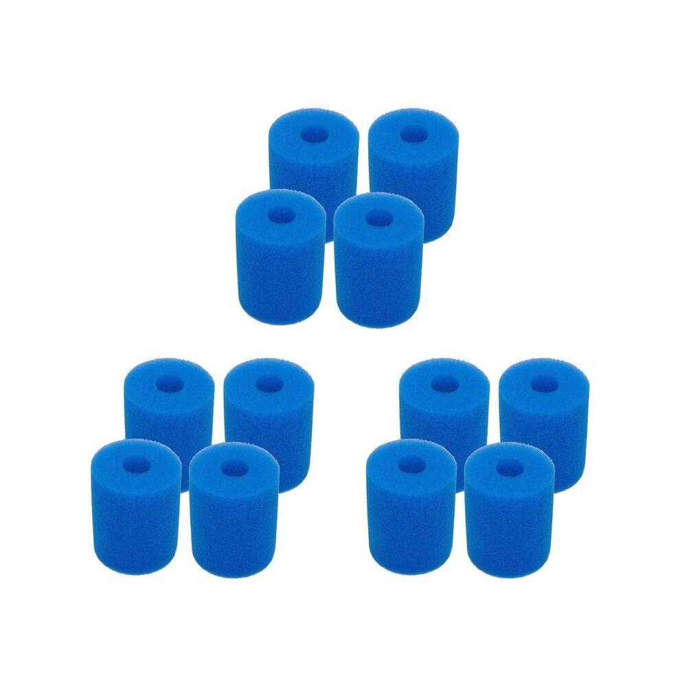 12 Pack Pool Filter Cartridge Sponge for Type H Reusable Washable Hot Tub Cleaner Tool for In-Tex Type H Sponge Filter
