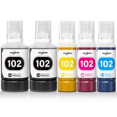 Spaceink Tinte 102 Multipack kompatibel für Epson ET-2850 ET-3850 ET-4850 ET-2856 ET-4856 ET-15000 ET-2750 ET-3750 ET-4750 ET-2700 ET-3700 ET-2751 ET-2756 ET-2851 Drucker (2Schwarz, C, M, Gelb)