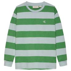Calvin Klein Tröja - Striped Avslappnad - Minnesföremål Blue/Gre - Calvin Klein - 10 år (140) - Tröja