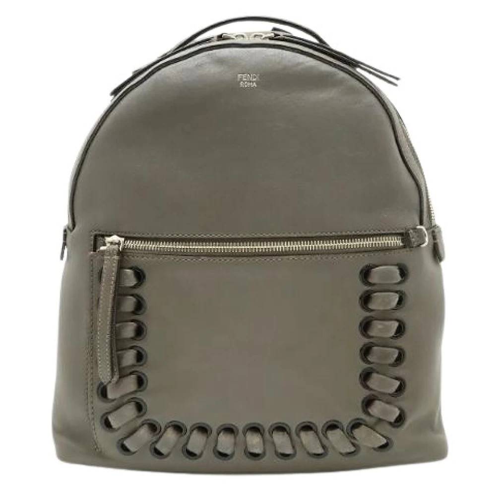 Fendi Vintage Pre-owned By The Way Læder Rygsæk - Vintage - Dame - Grå - ONE SIZE - Læder