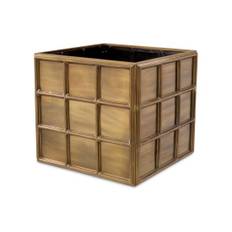 Grid planteringslåda antik mässing - Brun / Guld (L: 67,5 x B: 67,5 x H: 61 cm)