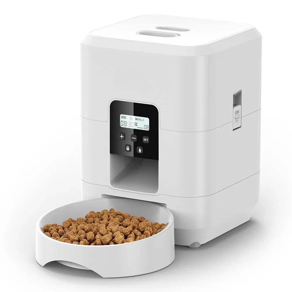 2L Smart Programmable Cat Feeder with LCD Display & Voice Recording - Button model-B / 2L / USB Type-C