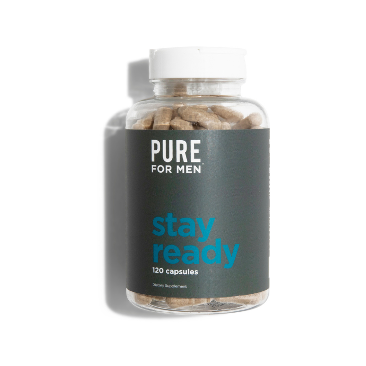 Pure for Men Stay Ready 120 Fiber Capsules, vegan fiber pills to stay clean and ready.