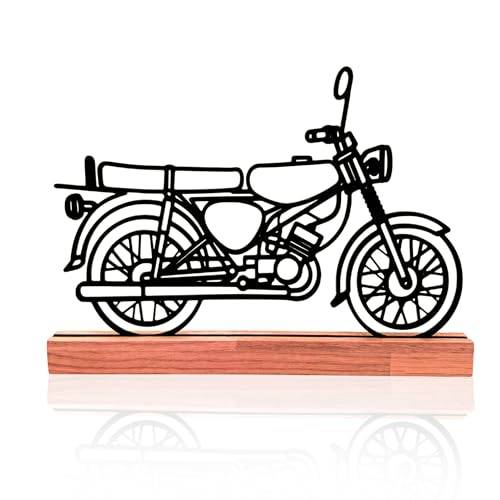 Simson S51 Deko Aufsteller – Oldtimer Dekofigur aus massivem Eichenholz & hochwertigem 3D-Druck – Handmade Geschenk für Simson-Fans & Werkstatt Deko (Simson S51)