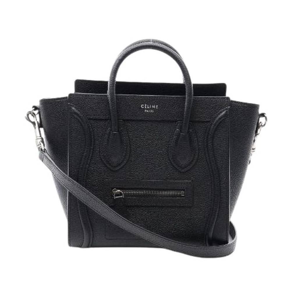 Celine Vintage Pre-owned Luggage Nano Shopper Leather 2way Bag - Vintage - Dame - Sort - ONE SIZE - Uld