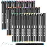 Koilox Fineliner-pennor i set, 36 färger, spets på 0,4 mm, filtpennor med fin spets för att rita och skriva skisser, journaler, anteckningar, serier, målarböcker och serier (60)