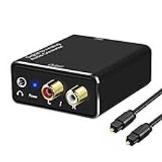 JANZU Digital Till Analog Audio Converter, Digital SPDIF Optisk Till Analog L/R & 3,5 mm AUX Stereo Audio Adapter