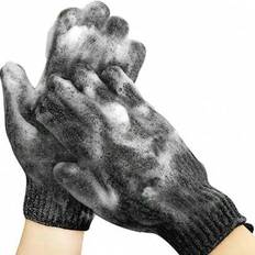 1/2 bitar exfolierande duschhandskar, duschhandskar handdukshandskar, vändbara exfolierande handskar för spa, massage och kroppsskrubb, kroppsskrubb b - Multifärgad (Svart-2 st)