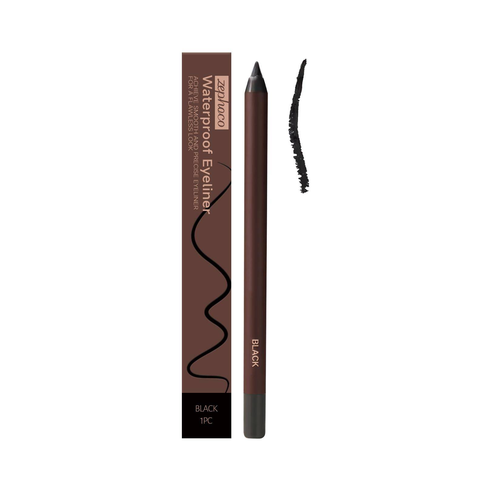 Zephoco svart eyeliner ögon skönhet smink vattentät icke-bleknande silkeslen eyeliner limpenna