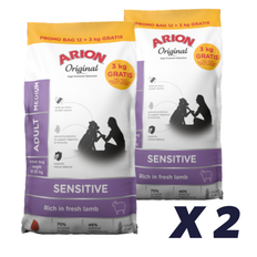 2 x ARION Original Sensitive Medium 12 + 3 kg