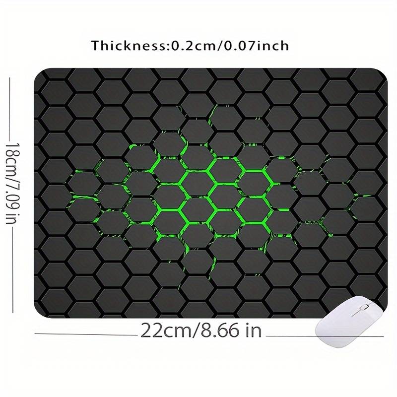 TEMU Black Geometry Hexagon Hd Printing Small Mouse Pad Laptop Pc Office Rubber Table Mat Keyboard Gaming Green Mini Playmat Mousepad 7x8.6in Non Slip Deskmat