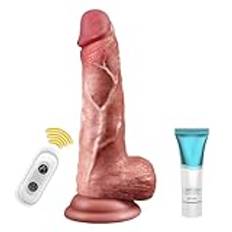 Realistic Thrusting Dildo - Vibrator för vaginal och anal G-punktsstimulering, Anal Dildo med 7 Thrusting och Vibrationslägen, Värmande Dildos, Sexleksaker för 4 par män och kvinnor
