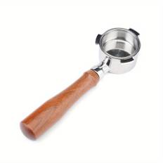 TEMU 51mm Bottomless Portafilter With Wooden Handle For Delonghi Ec685.bk Ec680 - 304 Stainless Steel, Durable Coffee Powder Accessory For Espresso Machine