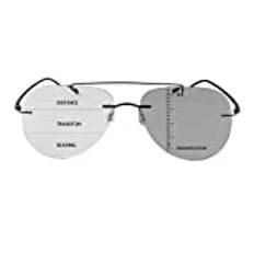 MIRYEA kantlös fotokrom progressiv multifocus övergång läsglasögon blått ljusblockerande glas multifokal dator glasögon, svart, 2.0