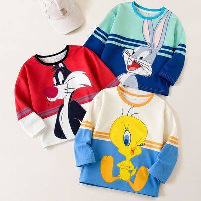3 st T-shirts för unga pojkar, barn - Multifärgad (6Y,7Y,4Y,5Y)
