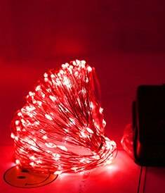 Solslinga fairy lights 12m 100 led / 5m 50 led vattentät utomhus krans solenergilampa jul för trädgårdsdekoration - Röd / 7m 50 lysdioder