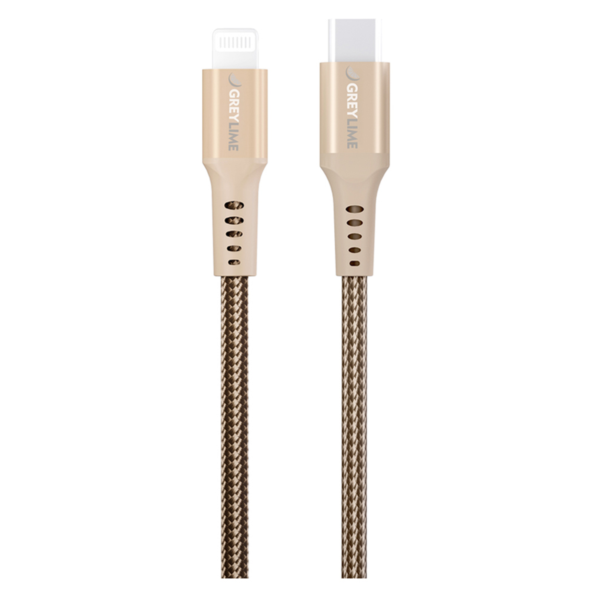 GreyLime Braided USB-C til MFi Lightning Kabel Beige, 0,5 m