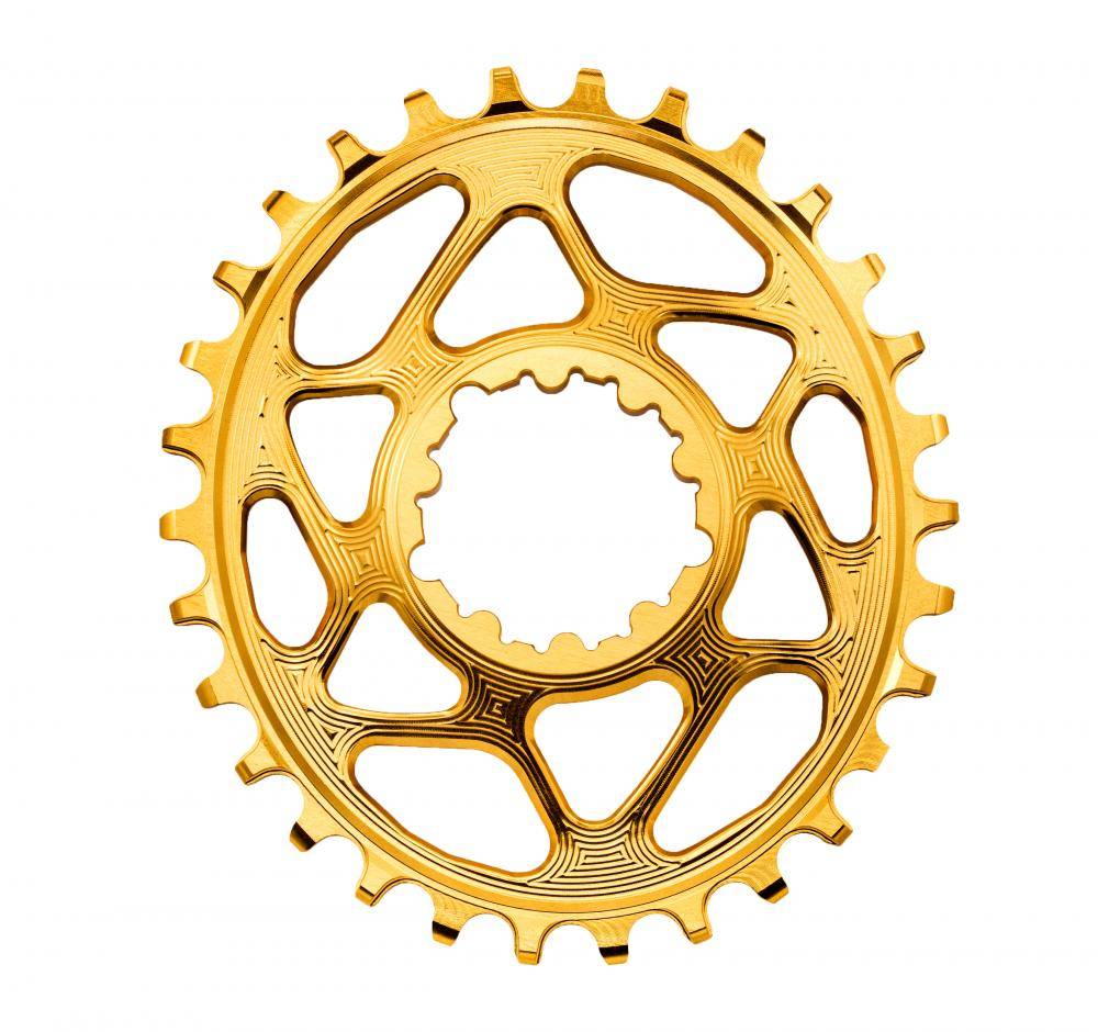 Absolute Black Drev 32T direkt montering Oval SRAM GXP Guld