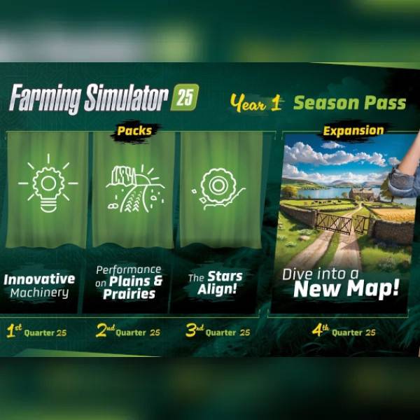 Farming Simulator 25 - Year 1 Season Pass (DLC) (PC) Steam Key - GLOBAL