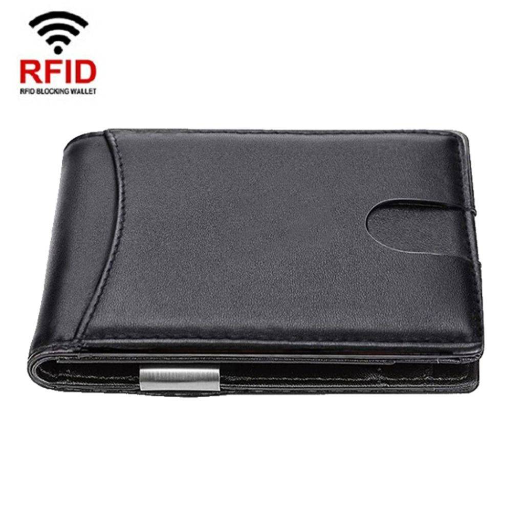 RFID-blockerande plånbok i PU-läder – svart
