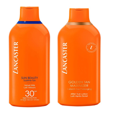 Lancaster - SUN BEAUTY Sublime Tan Velvet Milk SPF 30 - 400 ml + Lancaster - After Sun GoldenTan Maximizer 400 ml - Fri fragt og klar til levering - Prismatch