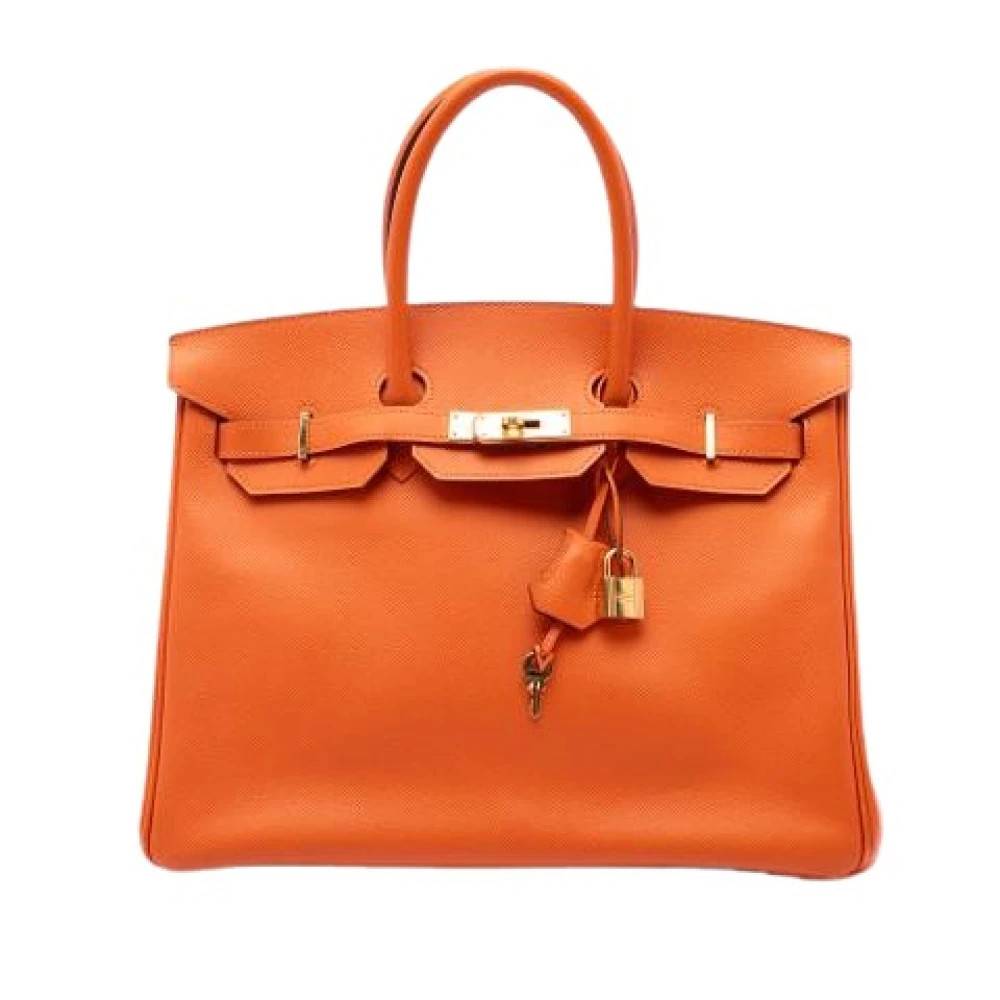 Hermès Vintage Pre-owned Birkin 35 - Vintage - Dame - Orange - ONE SIZE - Uld