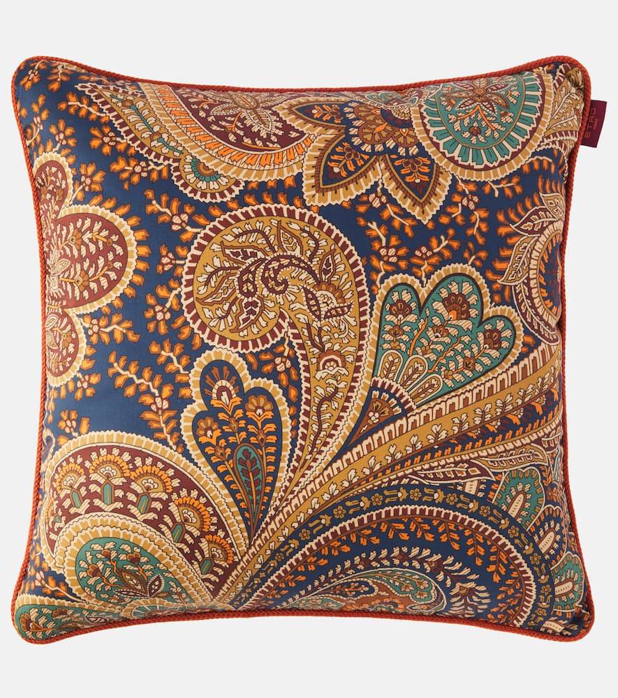 Etro Giano paisley cotton cushion