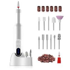 Elektrisk nagelfil sladdlös akryl nagelkit med keramiska nagelbitar, slipband, bärbar uppladdningsbar e-fil set för akryl gelnaglar, manikyr