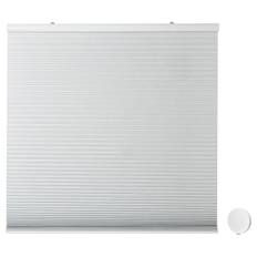 TREDANSEN mörkläggande plisségardin m hubkit, vit, 120x195 cm