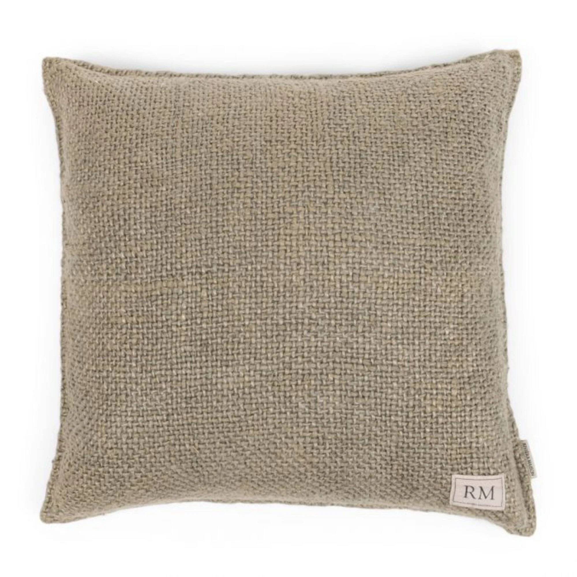 Linned pudebetræk, beige, 50x50cm.