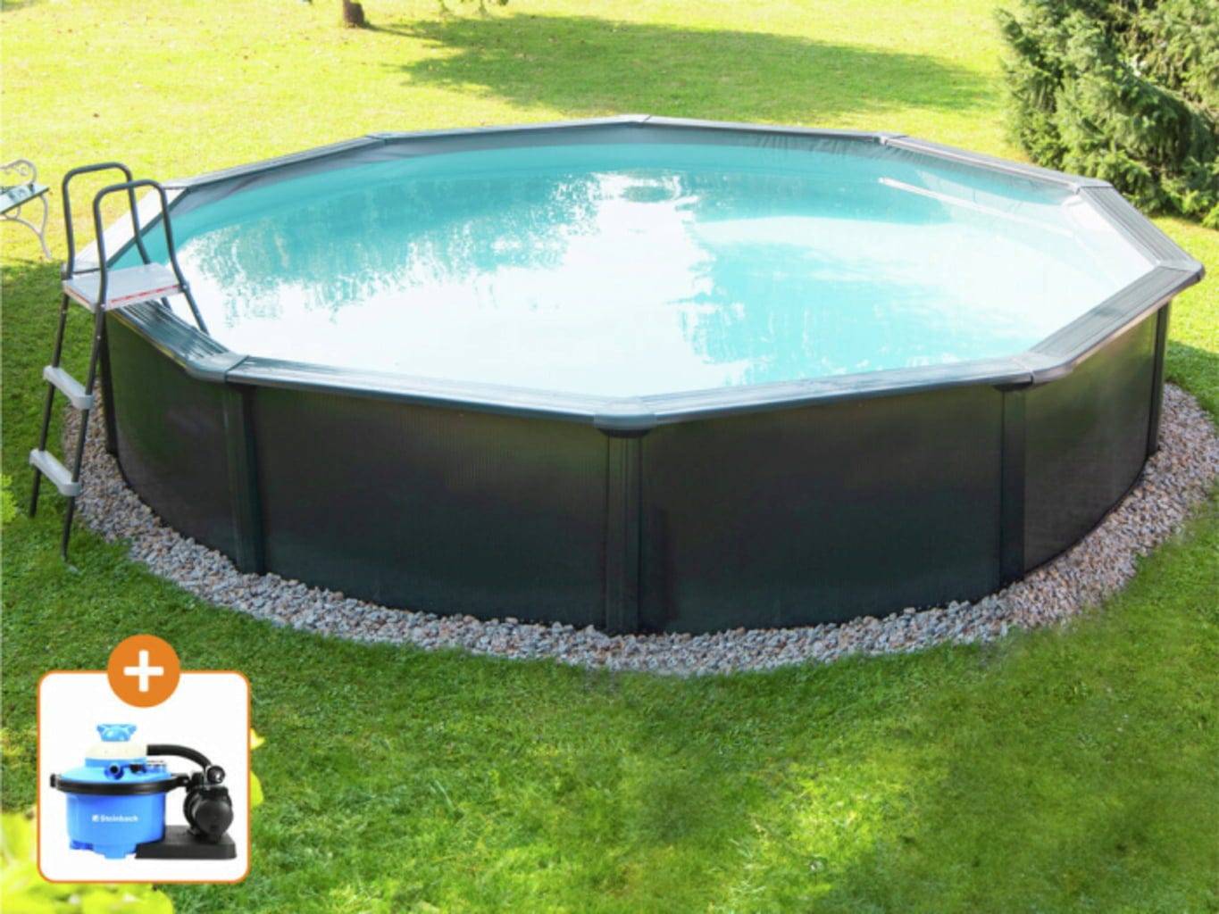 Stålväggspool Set Nuovo de Luxe II Small