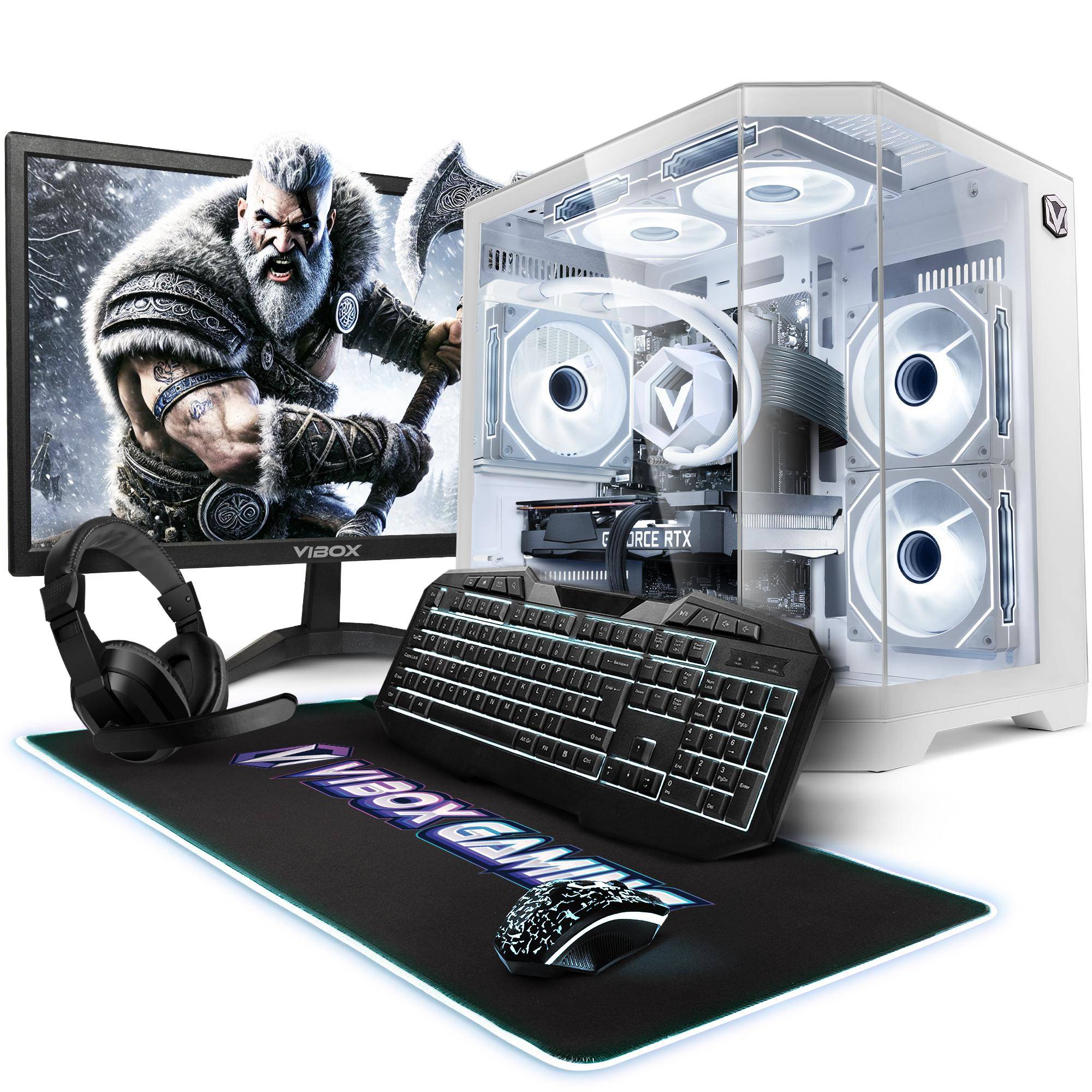 Vibox IV-639 Speldator Komplett • 23  Skärm • AMD Ryzen 7 5700X 4,6 GHz • Nvidia RTX 5050 8GB • 16GB RAM • 500GB SSD • Windows 11 • WiFi
