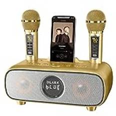 Uppgraderad karaokemaskin för vuxna och barn, bärbar Bluetooth 2, UHF trådlös karaokemikrofon med stativ, USB, TF-kort, AUX-in, PA-högtalarsystem för hemmafest.