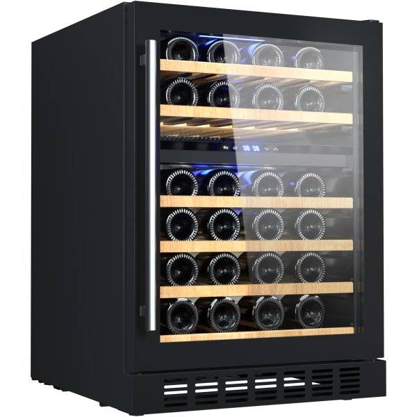 Professionell Vinkyl 46 flaskor 2 temperaturzoner Inbyggnad Rostfritt stål & Svart | Adexa JC150WD